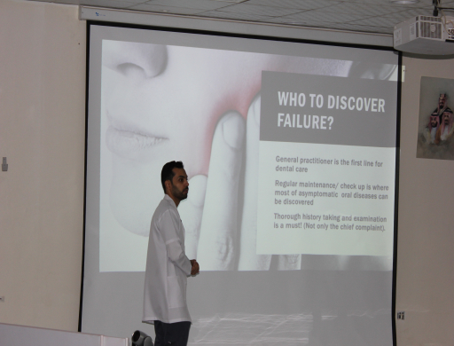 محاضرة بعنوان: ( Failure in fixed prosthodontics)  قدمها سعادة  الدكتور/ ابراهيم بن صالح الجلفي 